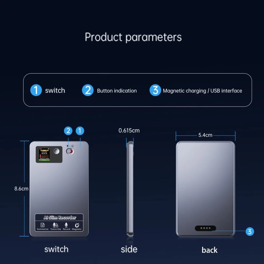 KIMLUD, 118 Languages 64GB Memory Audio Recorder 400ma Lectures Meeting AI Voice Recorder Device for Magnetic Attachment iPhone, KIMLUD Womens Clothes