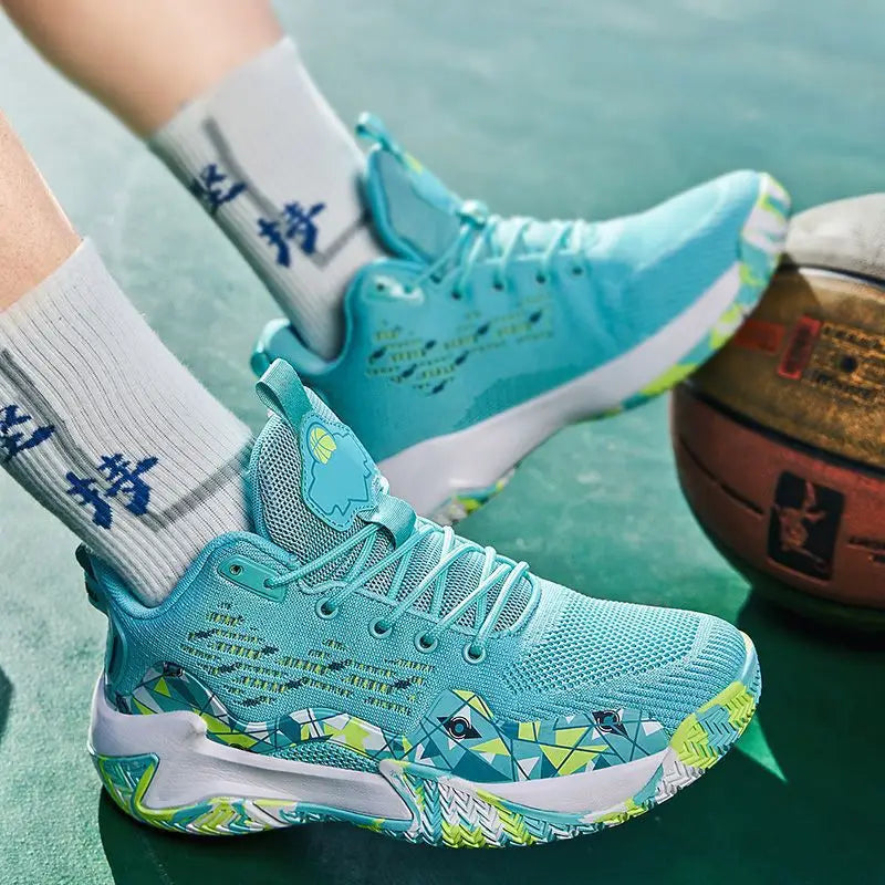 High Quality Men Basketball Shoes Brand Men Sneakers Luxyry Design Mesh Breathable Sports Shoes High Top Anti-slip Casual Shoes