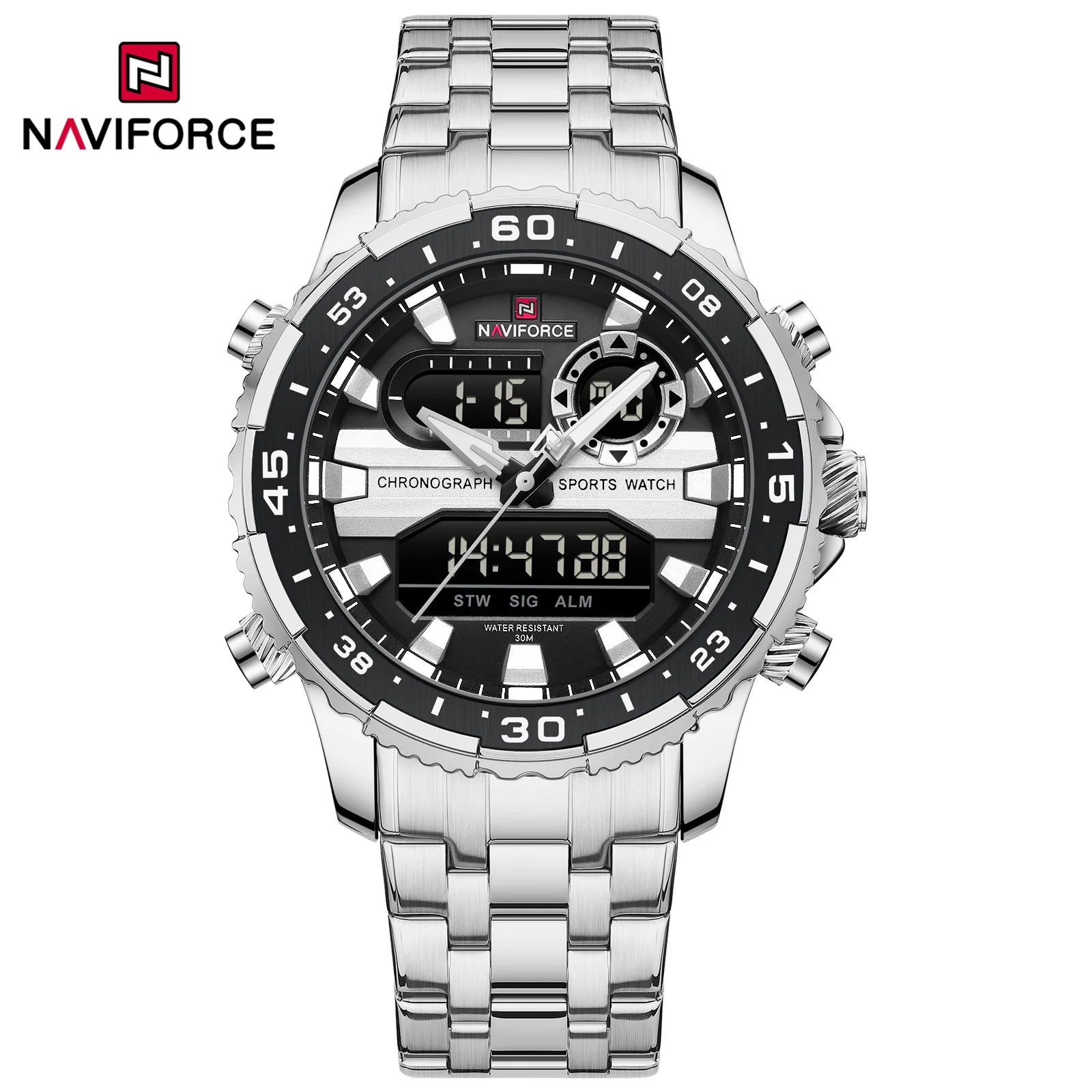 NAVIFORCE Fashion Brand Black Gold Men Watch Fashion Luxury Quartz Wrist Watches Sport Waterproof  Stainless Steel Strap NF9234