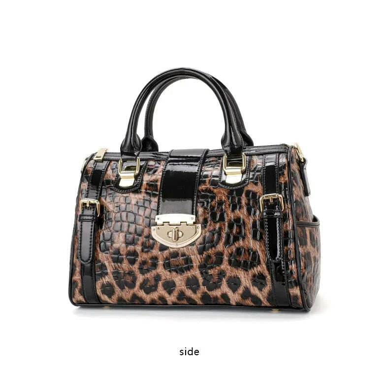 KIMLUD, Aidrani A Trendy Leopard Print WOMEN'S Handbag Made of Glossy Material Waterproof and Scratch Resistant Technology and High-qua, KIMLUD Womens Clothes