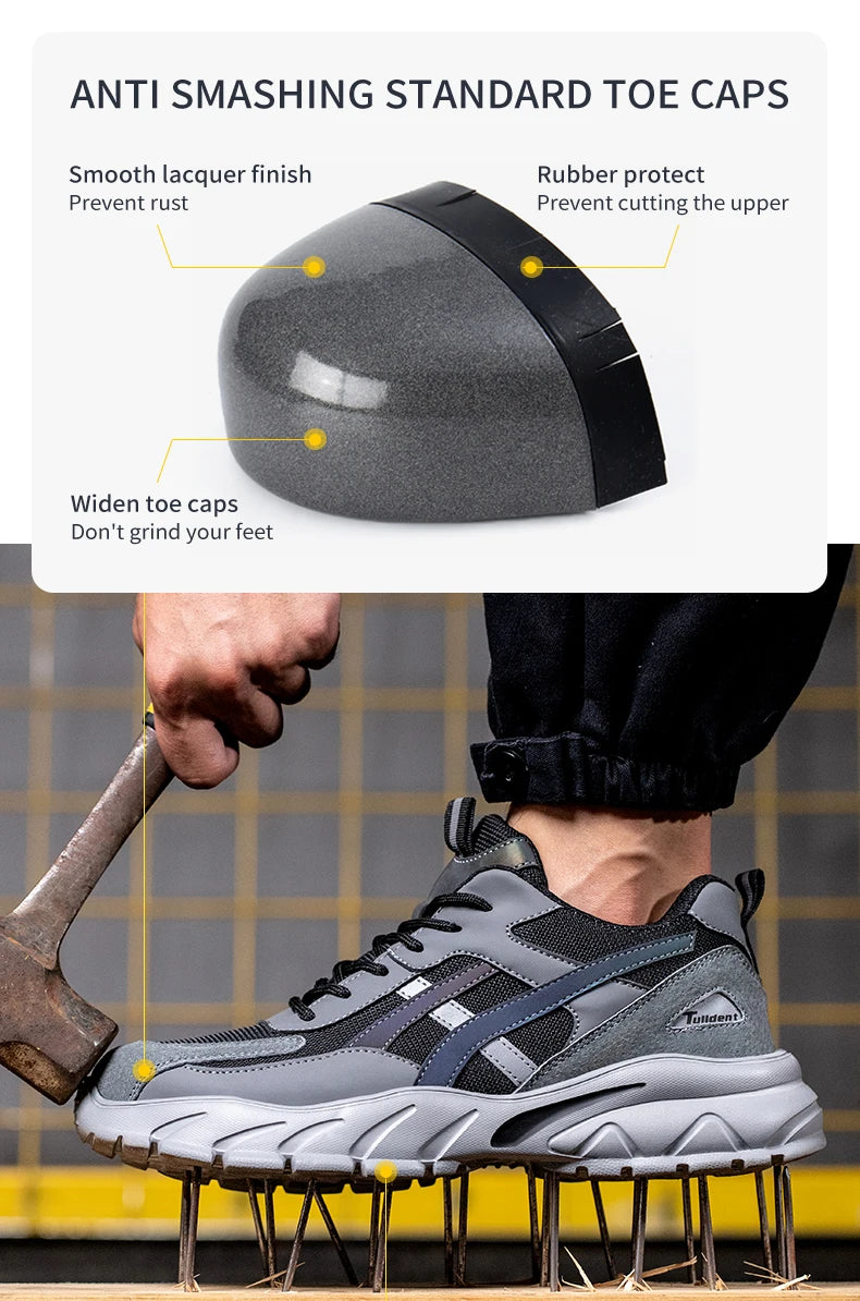 Man Safety Shoes Puncture-Proof Work Sneakers Lightweight Work Shoes Men Steel Toe Shoes Safety Boots Indestructible Shoes