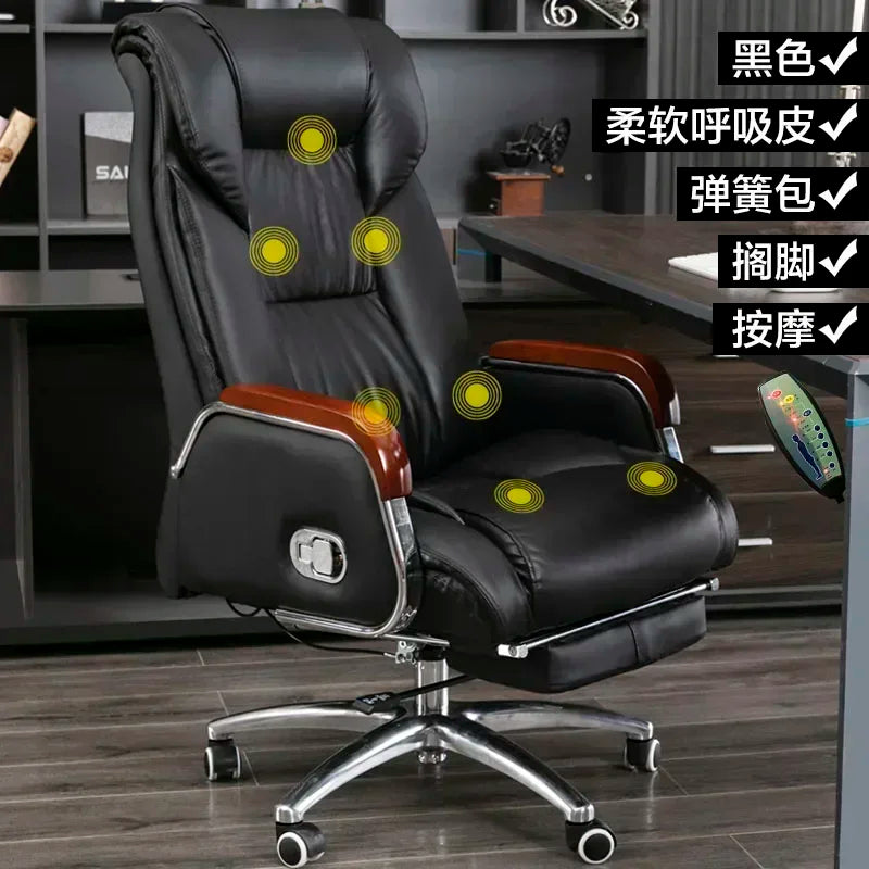 Retro Executive Leather Chair Armchairs Editor Choises Fashion Aluminium Office Chair Working Relax Silla Escritorio
