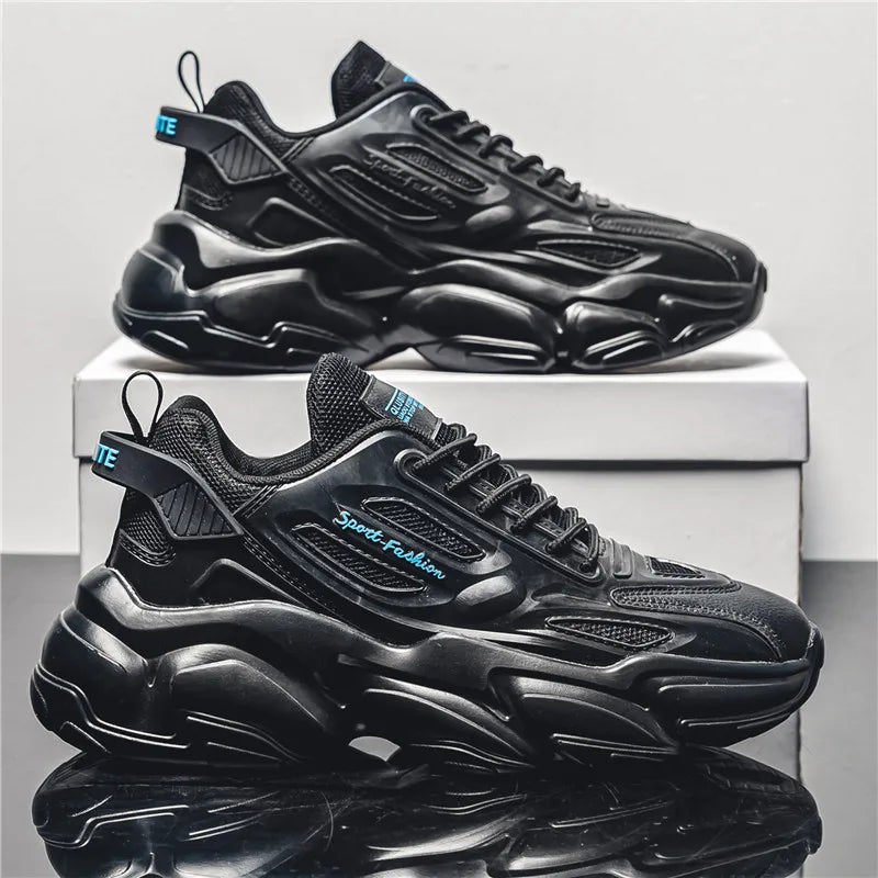 Breathable Mesh Sneakers Sport Walking — Black | KIMLUD