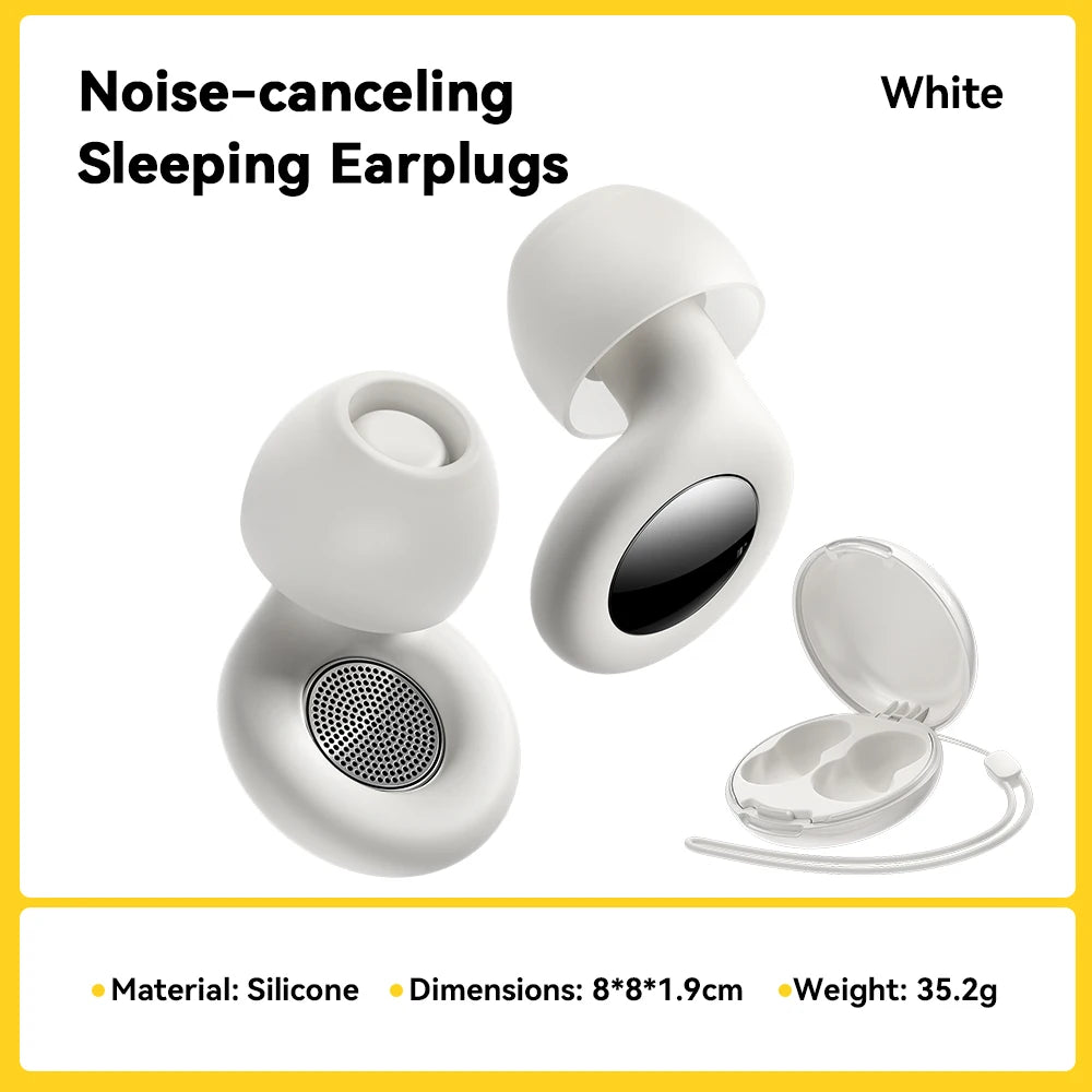 Silicone Sleep Ear Plugs Noise Cancelling Soft Comfort Fit For Sleep Work Travel — White | KIMLUD