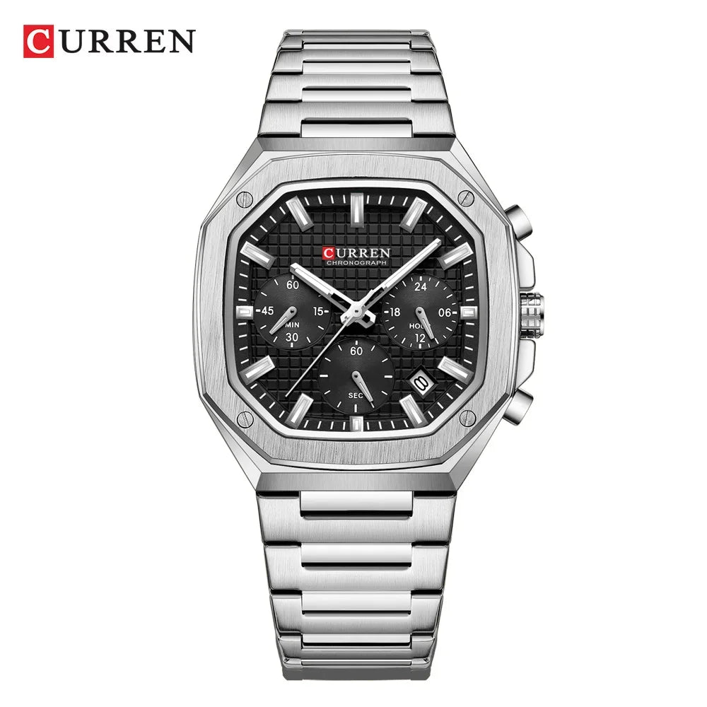 CURREN Men Watch Top Brand Luxury Sports Quartz Mens Watches Full Steel Waterproof Chronograph Wristwatch Men Relogio Masculino