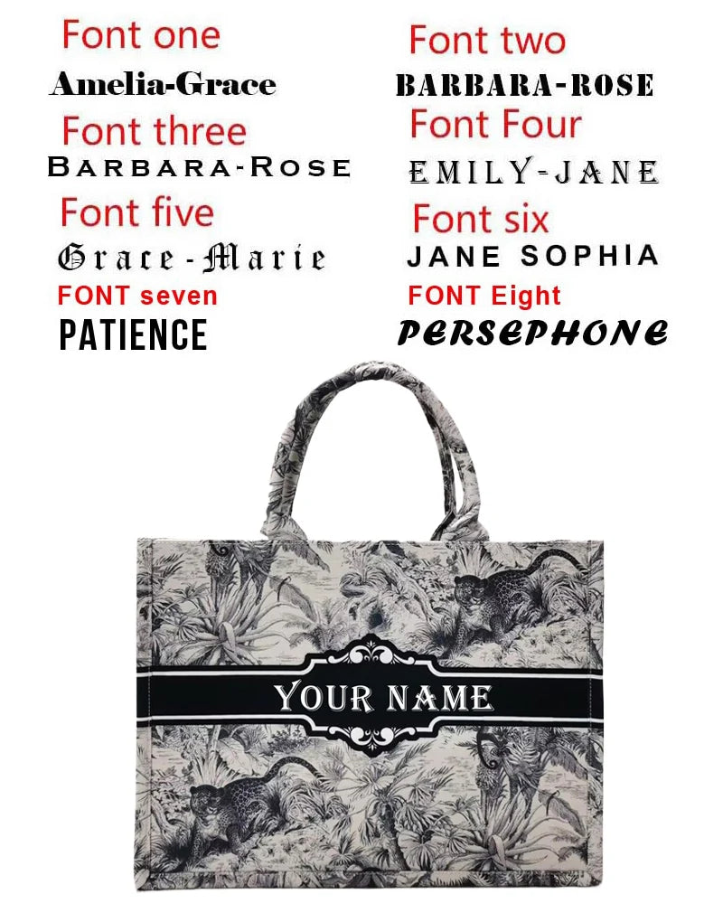 Personalized Tote Bag Canvas Printed — Natural | KIMLUD