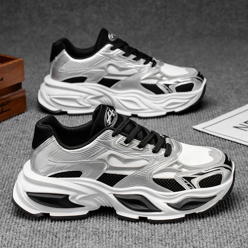 Men's Chunky Sneaker – Height Increasing – Leather Fabric | KIMLUD