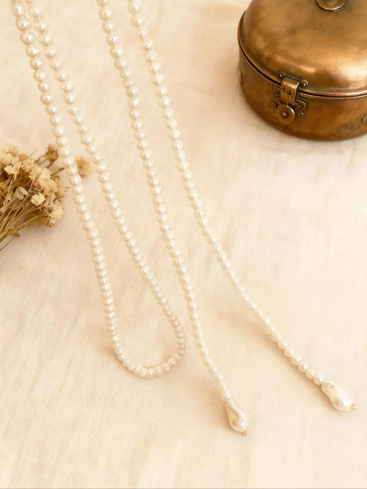 Pearl Necklace – Multilayer Imitation Pearl – Waterdrop Baroque Pendant | KIMLUD