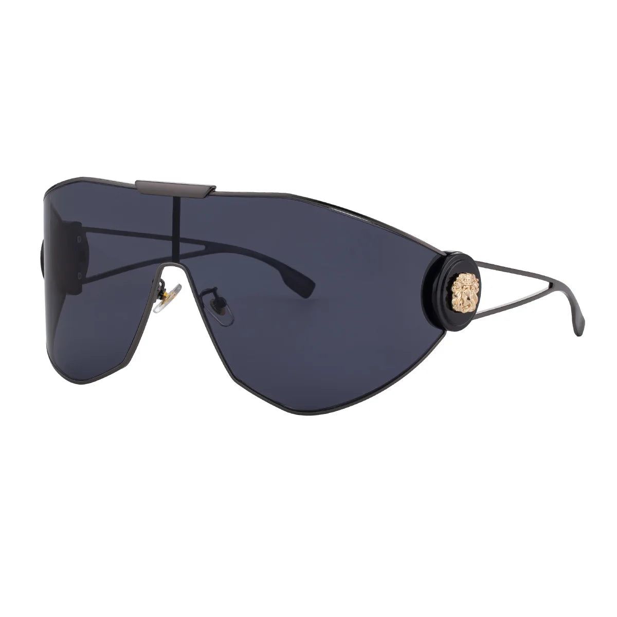 Plastic Oversized Sunglasses Solid — Gold | KIMLUD