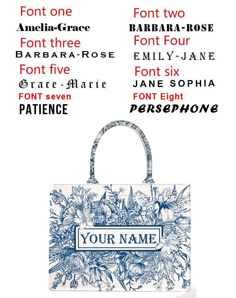 Personalized Tote Bag Canvas Printed — Natural | KIMLUD