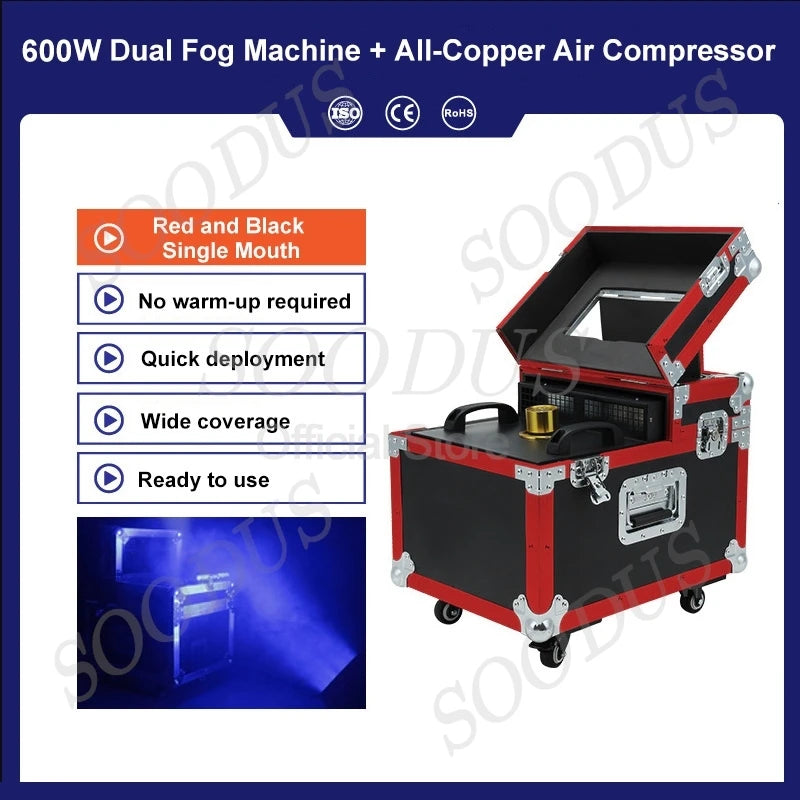 Matte Black Fog Machine 600W/900W DMX512 Control For Stage Lighting And Parties — Black | KIMLUD