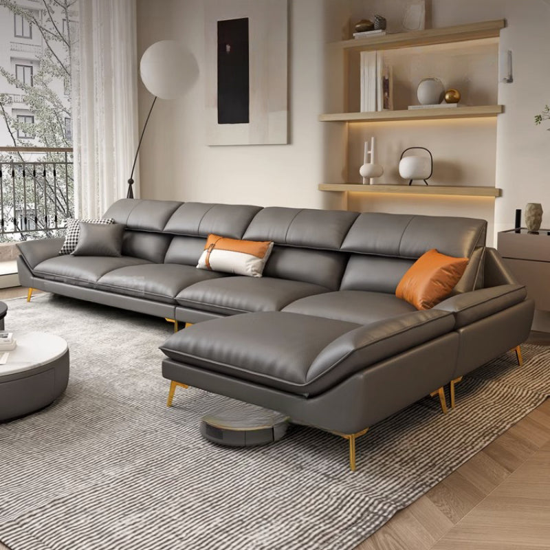 Sculpted Modular Solid Fabric Sofas — Beige | KIMLUD