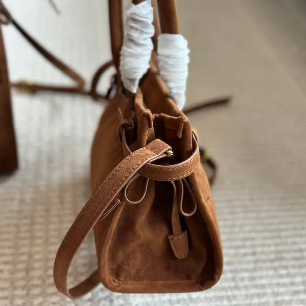 KIMLUD, 2025 New Casual Versatile Leather Belt Buckle Suede Retro Underarm Bag Premium Texture Niche Handbag Crossbody Bag Shoulder Bag, KIMLUD Womens Clothes