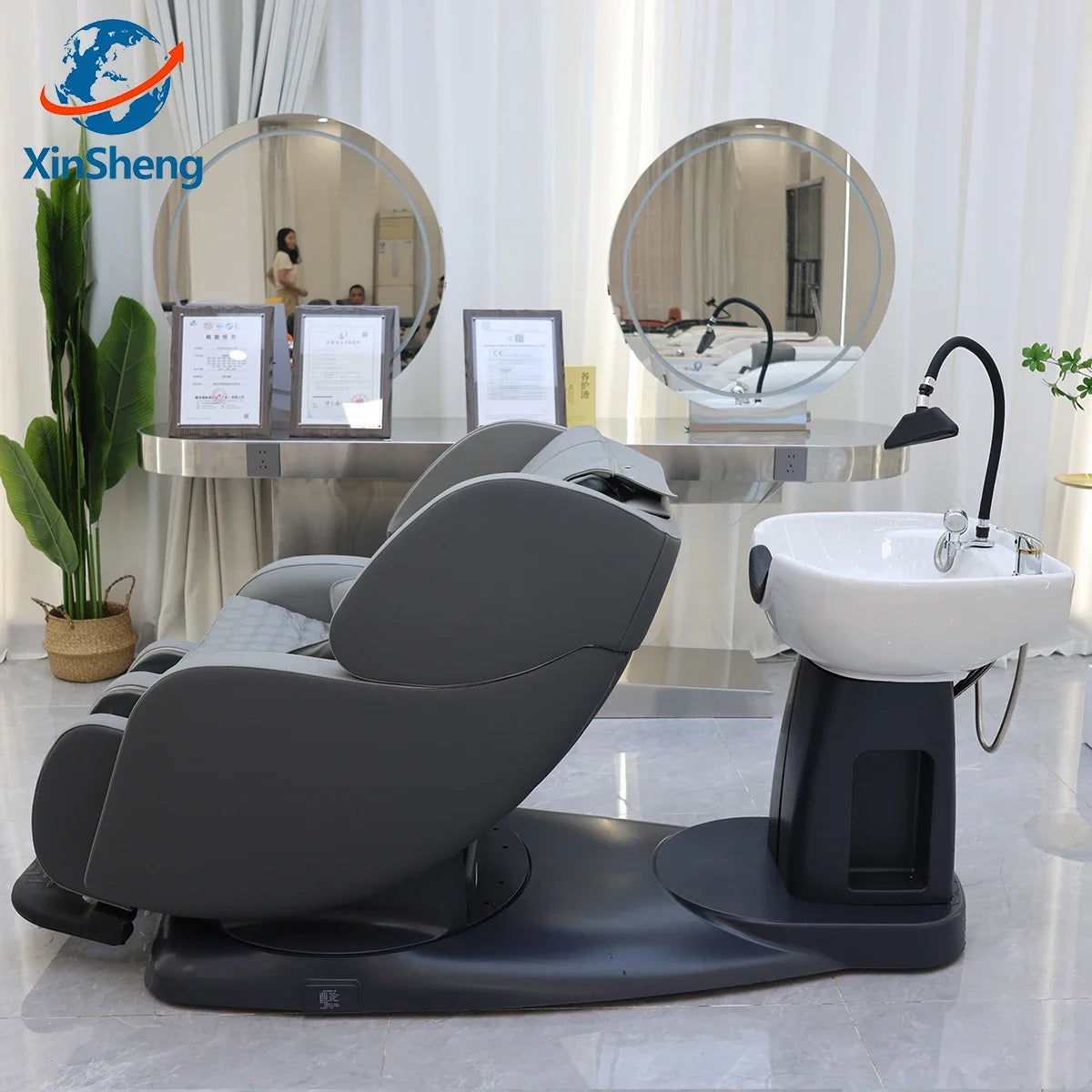 XinSheng Professional Rotating Shampoo Chair Hair Head SPA Chairs Headspa Salon Furniture Barber Chair Shampoo Bed Barber Beds