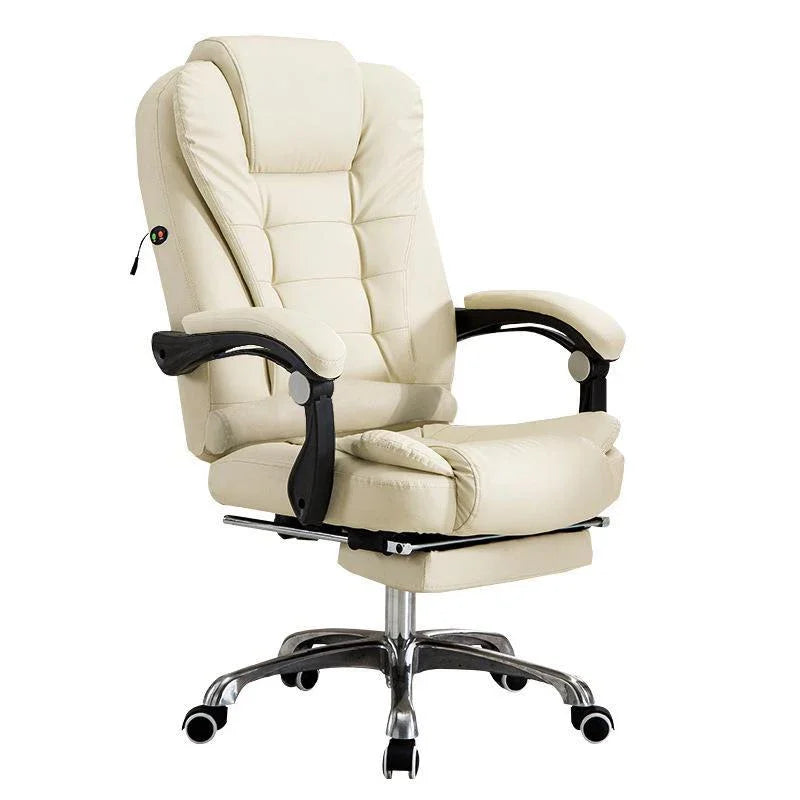 A Office Furniture Massage Soft Ergonomic Executive Recliner High Back Chairs Black Pu Leather Office Chair with Footrest