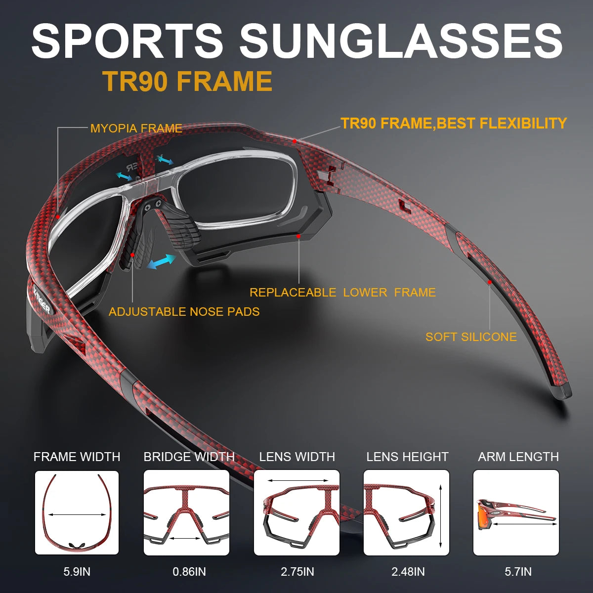 X-TIGER Cycling Glasses UV400 Photochromic Cycling Sunglasses Sports Polarized Men's Sunglasses MTB Racing Bike Glasses Eyewear