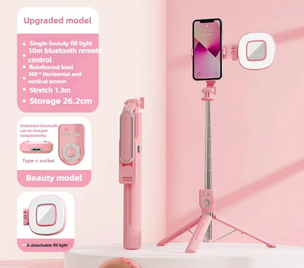 P87-TC selfie stick tripod 360 °/180 ° rotating selfie stick phone holder, with wireless Bluetooth remote control expandable