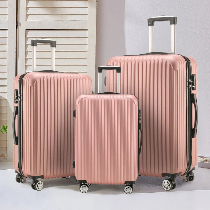 20 24 28 Inch Set 3 Piece Boarding Travel Travel Essentials Unisex ABS PC Trolley Case Luggage