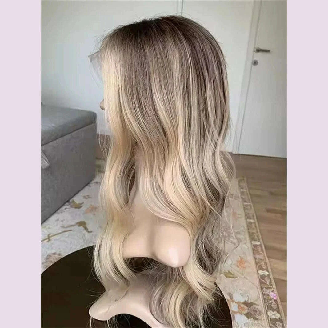 dirty-ash-blonde-lace-front-wig-fashion-blond-wig-natural-roots-100-real-hd-synthetic-blend-human-hair-wig-glueless-wear-and-gokimlud-womens-fashion-34598515