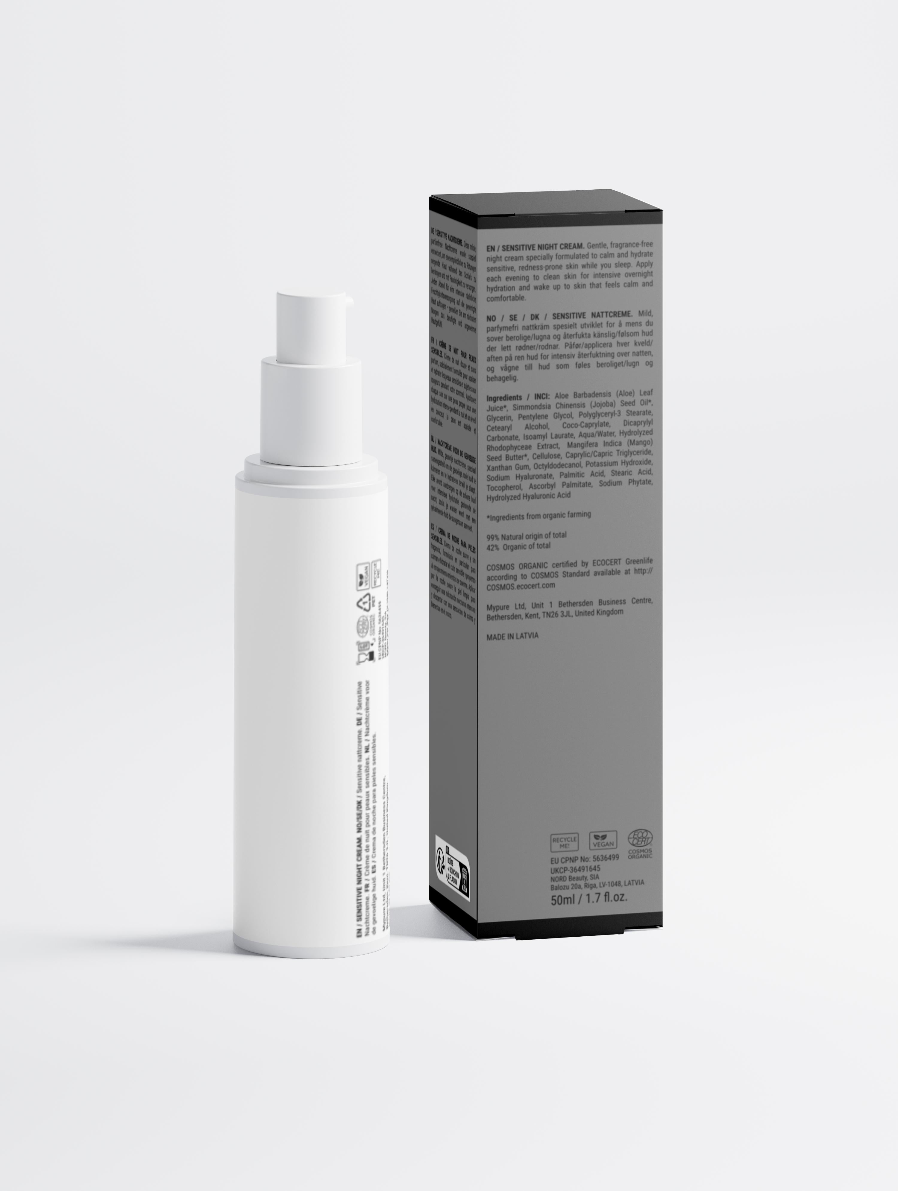 Sensitive Skin Overnight Cream, Fragrance-Free