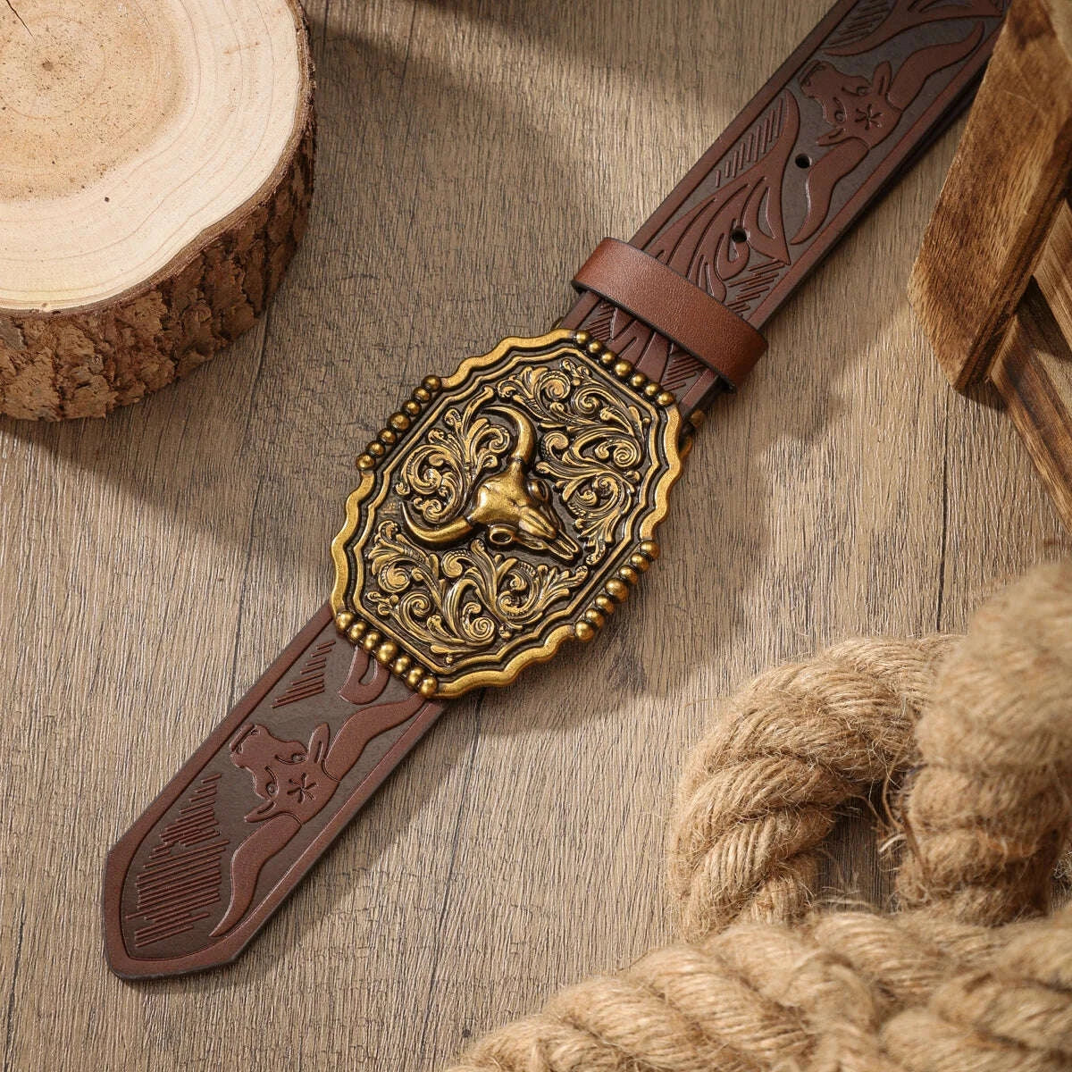 A PU belt suitable for both men and women, combining the style of western denim and retro, is perfect for daily casual outings