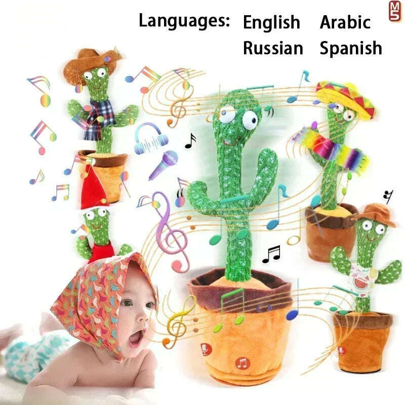 KIMLUD, A Talking Cactus Toy That Can Be Charged, Recorded, and Repeated. Suitable for Spanish, English, and Arabic  Voice Changer, KIMLUD Womens Clothes