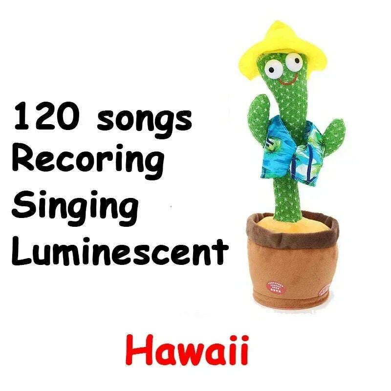 KIMLUD, A Talking Cactus Toy That Can Be Charged, Recorded, and Repeated. Suitable for Spanish, English, and Arabic  Voice Changer, Hawaii, KIMLUD APPAREL - Womens Clothes