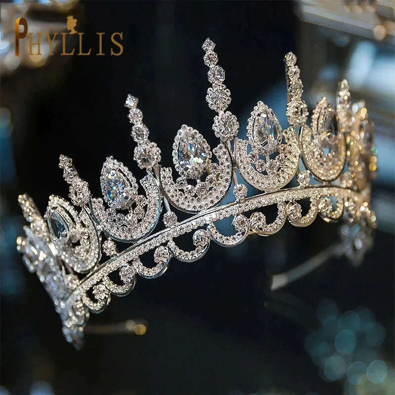 KIMLUD, A195 Baroque Wedding Headband Crystal Bridal Crowns and Tiaras Hair Jewelry Accessories Women Rhinestone Headwears Queen Diadems, A24-Silver, KIMLUD Womens Clothes