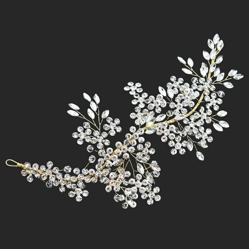 KIMLUD, A426 Wedding Bridal Styling Barrette Letter Headband Rhinestone Crystal Headpice Wedding Accessories for WomenPageant Crowns, KIMLUD Womens Clothes