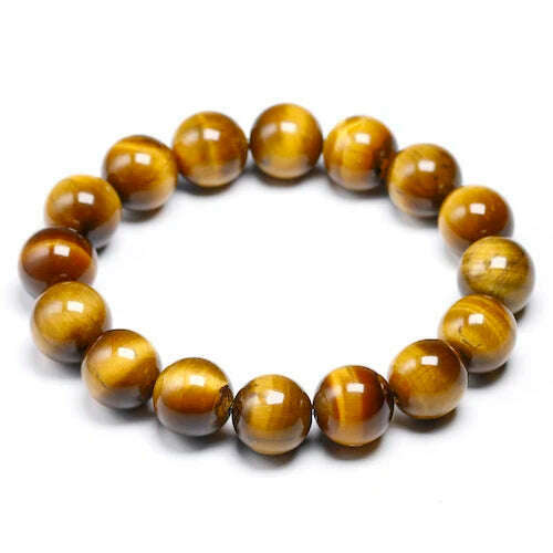 KIMLUD, AAA Tiger eyes Beads Bracelet Men Charm Natural Stone Bracelets For Man Handmade Yoga Couple Women Gemstone Health Jewelry, Beads 12mm / 16cm 6.3inch, KIMLUD Women's Clothes