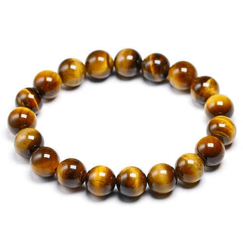 KIMLUD, AAA Tiger eyes Beads Bracelet Men Charm Natural Stone Bracelets For Man Handmade Yoga Couple Women Gemstone Health Jewelry, Beads 10mm / 16cm 6.3inch, KIMLUD Women's Clothes