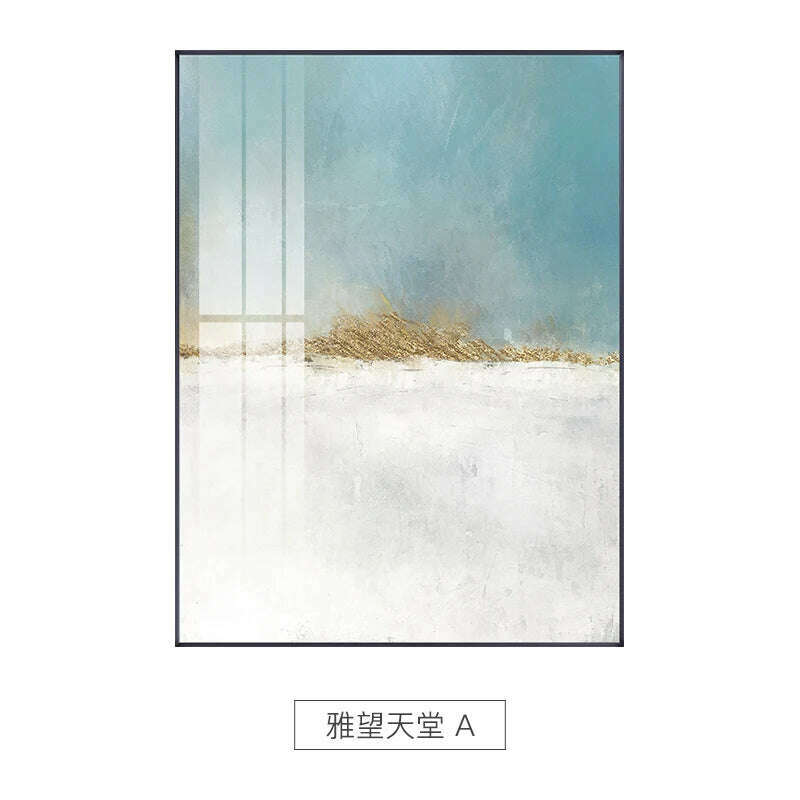 KIMLUD, Abstract Flowing Color Canvas Painting Nodic Baby Blue Poster Print Unique Wall Art Pictures for Living Room Bedroom Home Decor, A / 30x40cm(No frame), KIMLUD Womens Clothes