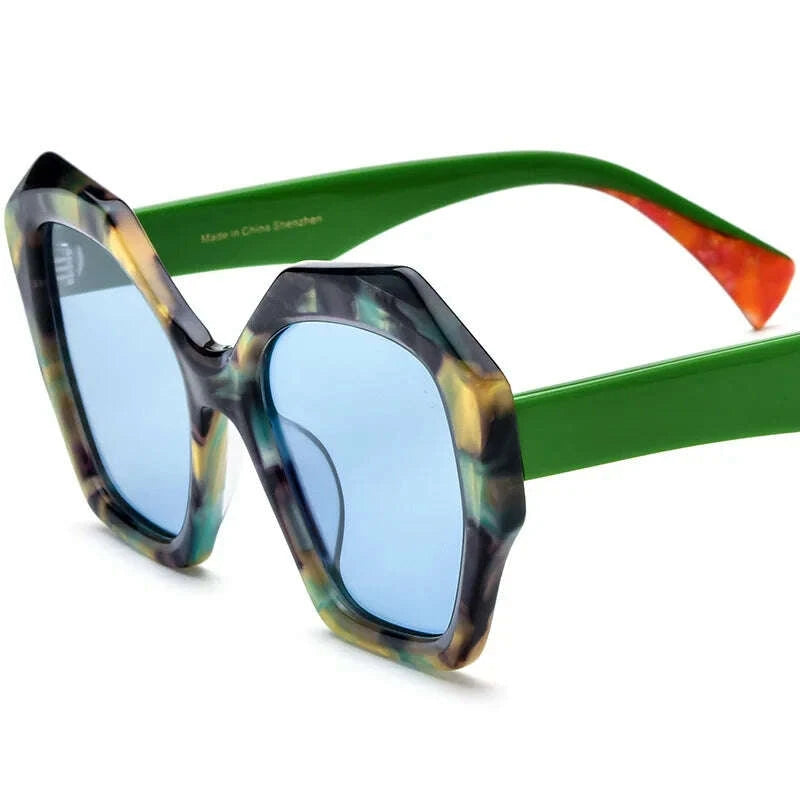 Accessories Two-Tone UV Protection Sunglasses Acetate Light Green | KIMLUD