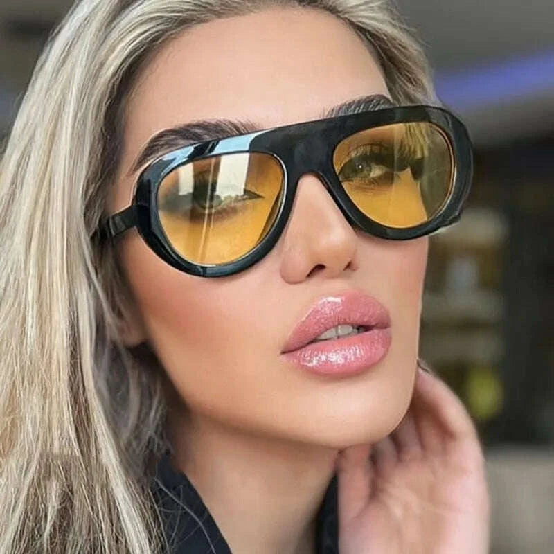 Acetate Sunglasses Oversized Hip Hop - Black | KIMLUD