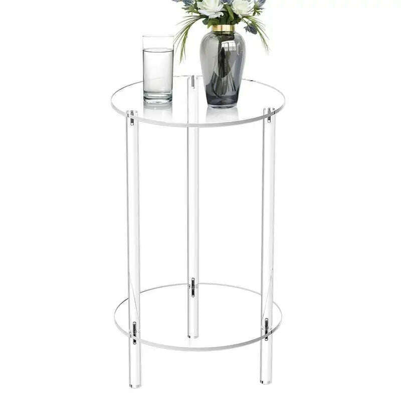 KIMLUD, Acrylic Drink Table Clear Small Round End Table Coffee Table Clear Drink Table Small Round End Modern Living Room Side Table, CHINA, KIMLUD APPAREL - Womens Clothes