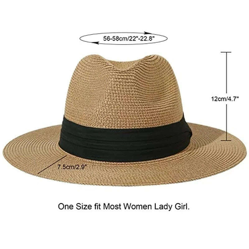 KIMLUD, Adjustable Classic Panama Hat-Handmade In Ecuador Sun Hats for Women Man Beach Straw Hat for Men UV Protection Cap, KIMLUD Womens Clothes