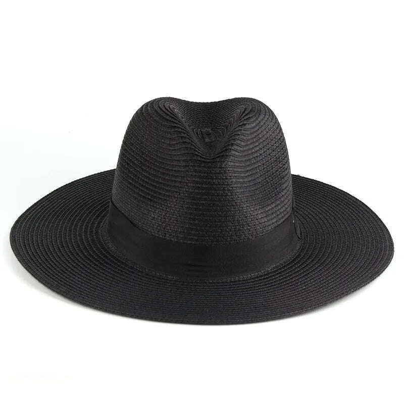 Adjustable Classic Panama Hat-Handmade In Ecuador Sun Hats for Women Man Beach Straw Hat for Men UV Protection Cap - KIMLUD