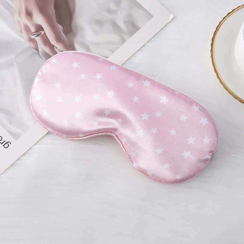 KIMLUD, Adjustable Silk Star Spot Sleep Mask Lunch Break Travel Home Sleep Aid Eyeshade Men And Women Sleeping Eye Mask Eye Shade Cover, Pink, KIMLUD Womens Clothes