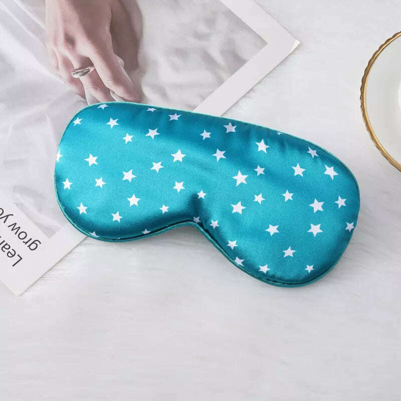 KIMLUD, Adjustable Silk Star Spot Sleep Mask Lunch Break Travel Home Sleep Aid Eyeshade Men And Women Sleeping Eye Mask Eye Shade Cover, Green, KIMLUD Womens Clothes