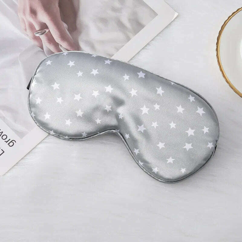 KIMLUD, Adjustable Silk Star Spot Sleep Mask Lunch Break Travel Home Sleep Aid Eyeshade Men And Women Sleeping Eye Mask Eye Shade Cover, Grey, KIMLUD Womens Clothes