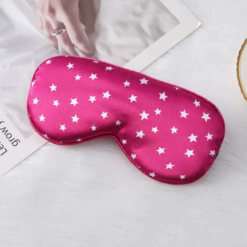 KIMLUD, Adjustable Silk Star Spot Sleep Mask Lunch Break Travel Home Sleep Aid Eyeshade Men And Women Sleeping Eye Mask Eye Shade Cover, Rose Red, KIMLUD Womens Clothes