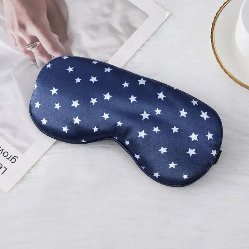 KIMLUD, Adjustable Silk Star Spot Sleep Mask Lunch Break Travel Home Sleep Aid Eyeshade Men And Women Sleeping Eye Mask Eye Shade Cover, Blue, KIMLUD Womens Clothes
