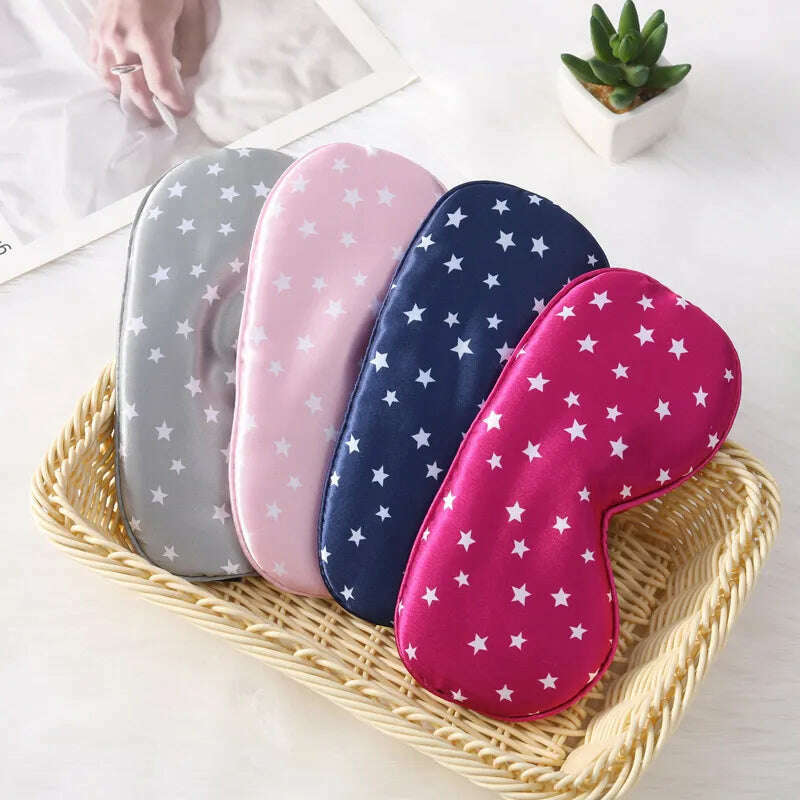 KIMLUD, Adjustable Silk Star Spot Sleep Mask Lunch Break Travel Home Sleep Aid Eyeshade Men And Women Sleeping Eye Mask Eye Shade Cover, KIMLUD Womens Clothes