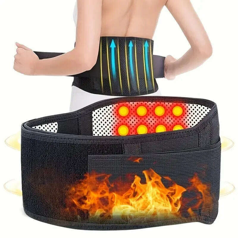 KIMLUD, Adjustable Waist Belt Brace Self Heating Magnetic Back Waist Support Belt Lumbar Brace Massage Band, KIMLUD Womens Clothes