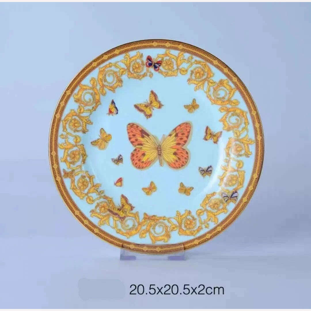 KIMLUD, Advanced Bone Porcelain Western Food Steak Plate Net Red Phnom Penh Dining Plate ceramic plate, KIMLUD Womens Clothes