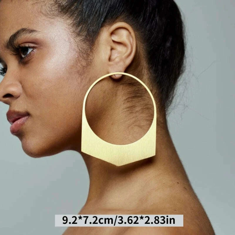 African Earrings Large Hoop Earrings Can Custom Name Gift for Her Handmade 18K Gold Plated Jewelry for Women American Trend
