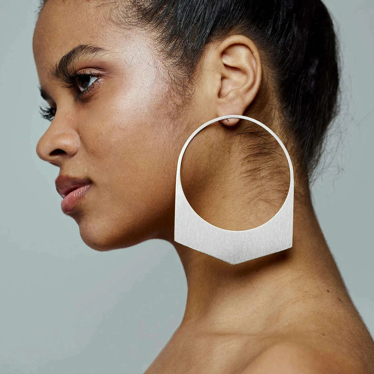 African Earrings Large Hoop Earrings Can Custom Name Gift for Her Handmade 18K Gold Plated Jewelry for Women American Trend