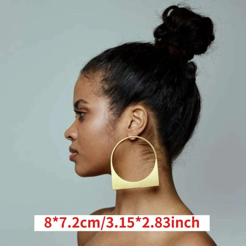 African Large Hoop Earring with Custom Name Middle East Dubai 18K Gold Plated Stainless Steel Earrings Women Jewelry Handmade