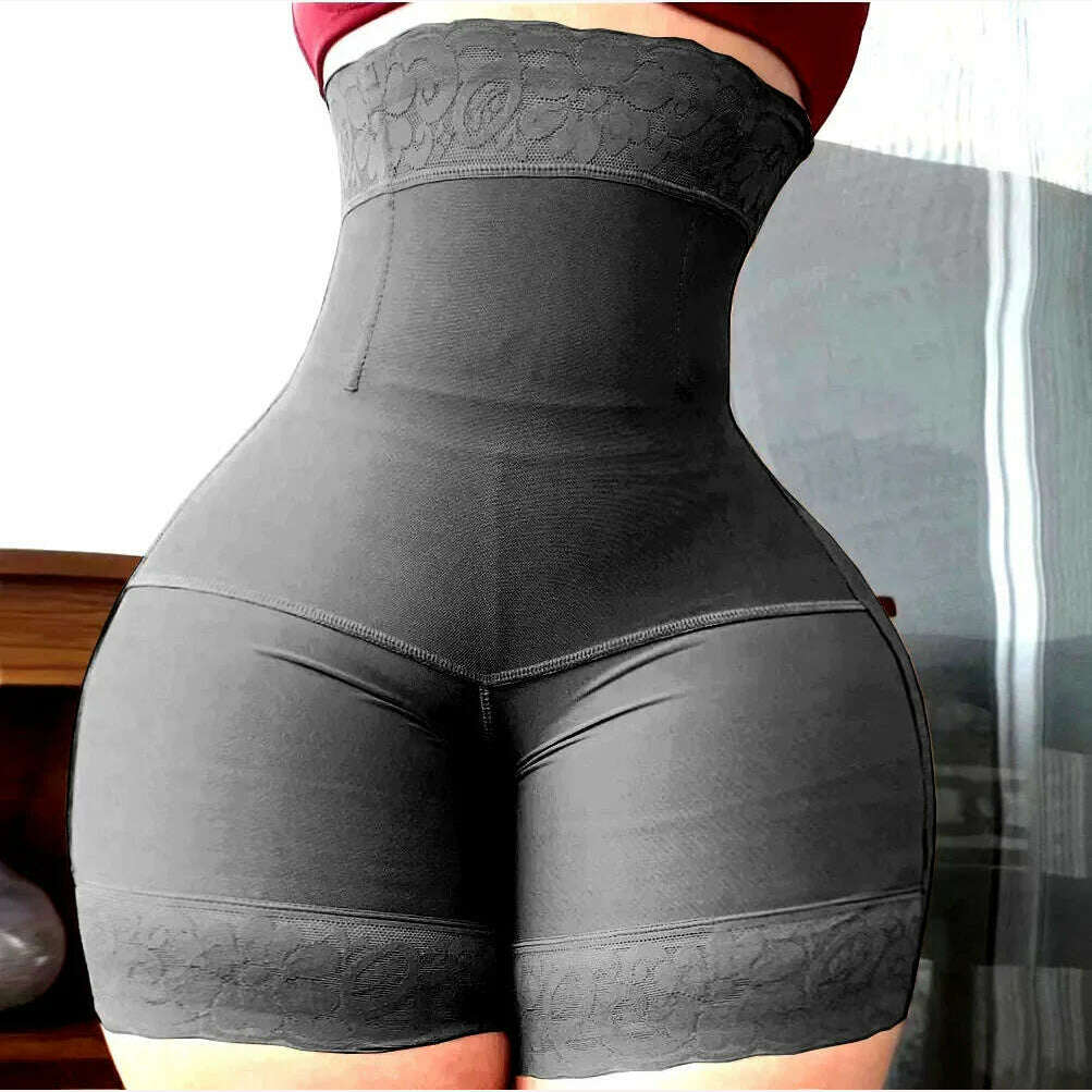 KIMLUD, AfruliA Fajas Colombiana Girdle Full Body Shaper Lift Up Butt Lifter Bodysuits Tummy Control Panties Waist Trainer Thigh Slimmer, black NO zipper / XXXXL, KIMLUD Women's Clothes