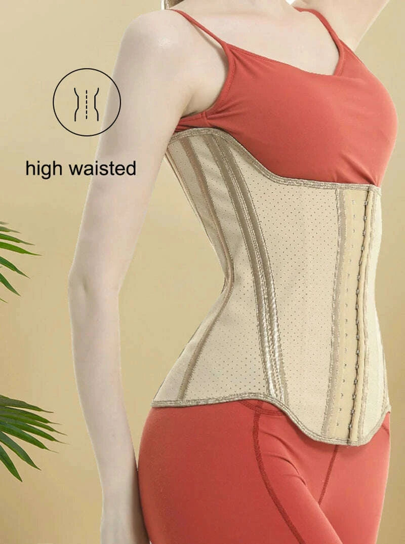 AfruliA Latex High Compression Shapewear Waist Trainer Corset Fajas Colombianas Girdle Strap Slimming Abdominal Belt Body Shaper